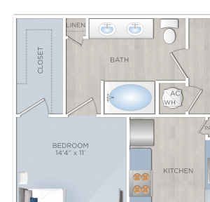 One Bedroom Apartments in Tomball, TX - The Preserve at Spring Creek - A3 One Bedroom Apartments in Tomball, TX - The Preserve at Spring Creek - A3
